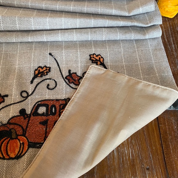 Harvest Gathering Embroidered Table Runner - Picture 4 of 6